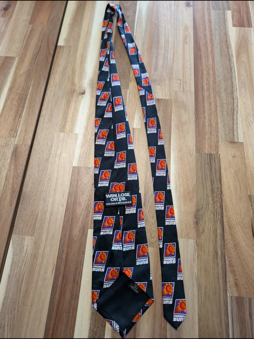 Phoenix Suns Logo Silk Tie - Black with Orange & Purple